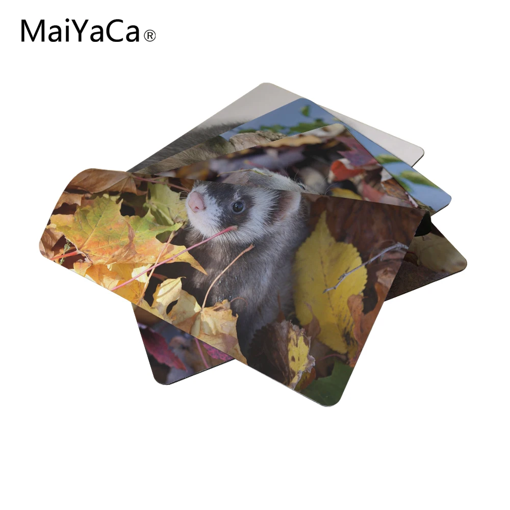 

MaiYaCa Ferret In The Leaves Mouse Pad Size 18*22cm and 25*29cm