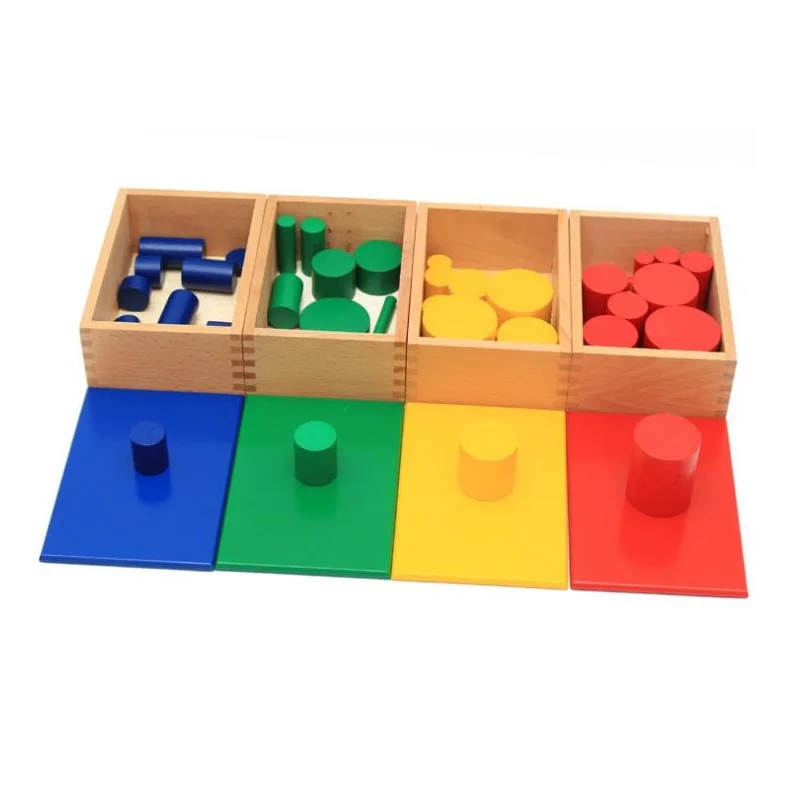  Montessori teaching aids colored cylinder Montessori children's early childhood sensory teaching Ed