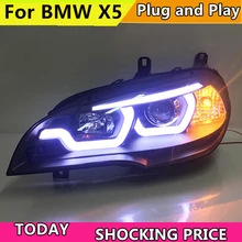 doxa Car Styling for BMW X5 e70 2007-2013 Headlight for BMW X5 Head Lamp Auto LED DRL Double Beam H7 HID Xenon bi xenon lens car style led headlights for benz vito 2017 for vito head lamp led drl lens double beam h7 hid xenon bi xenon lens