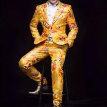 Китайский стиль высокого качества халаты с вышивкой костюм комплект ночной клуб мужской диджей певец танцор сценическая одежда для выступлений