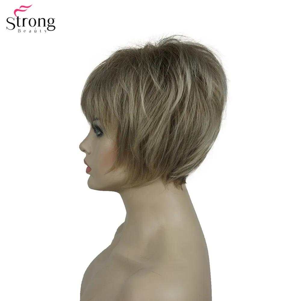 StrongBeauty синтетический парик женский бордовый/Блонд натуральные парики короткие прямые парики