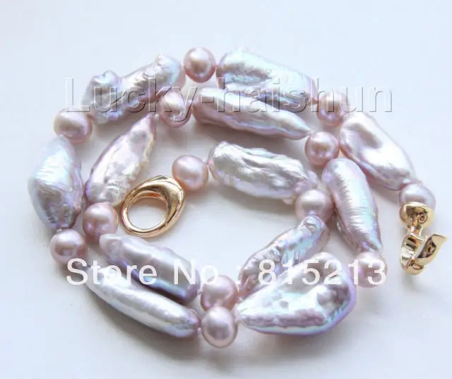 

ddh00273 luster 17" 27mm purple Reborn keshi pearls necklace filled gold clasp 28% Discount