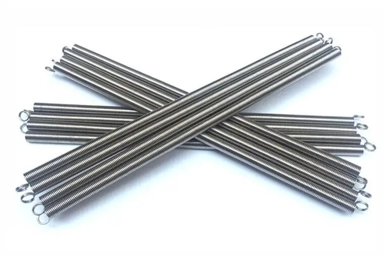 Custom coiled long flexible extension springs with hooks, 0.3x 3x300mm