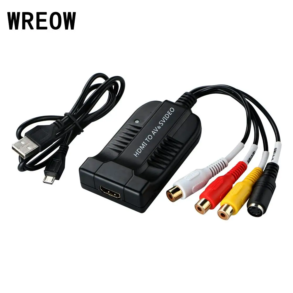 Мини HDMI в AV/CVBS Аудио Видео выход одновременно конвертер W/USB кабель телевизионный