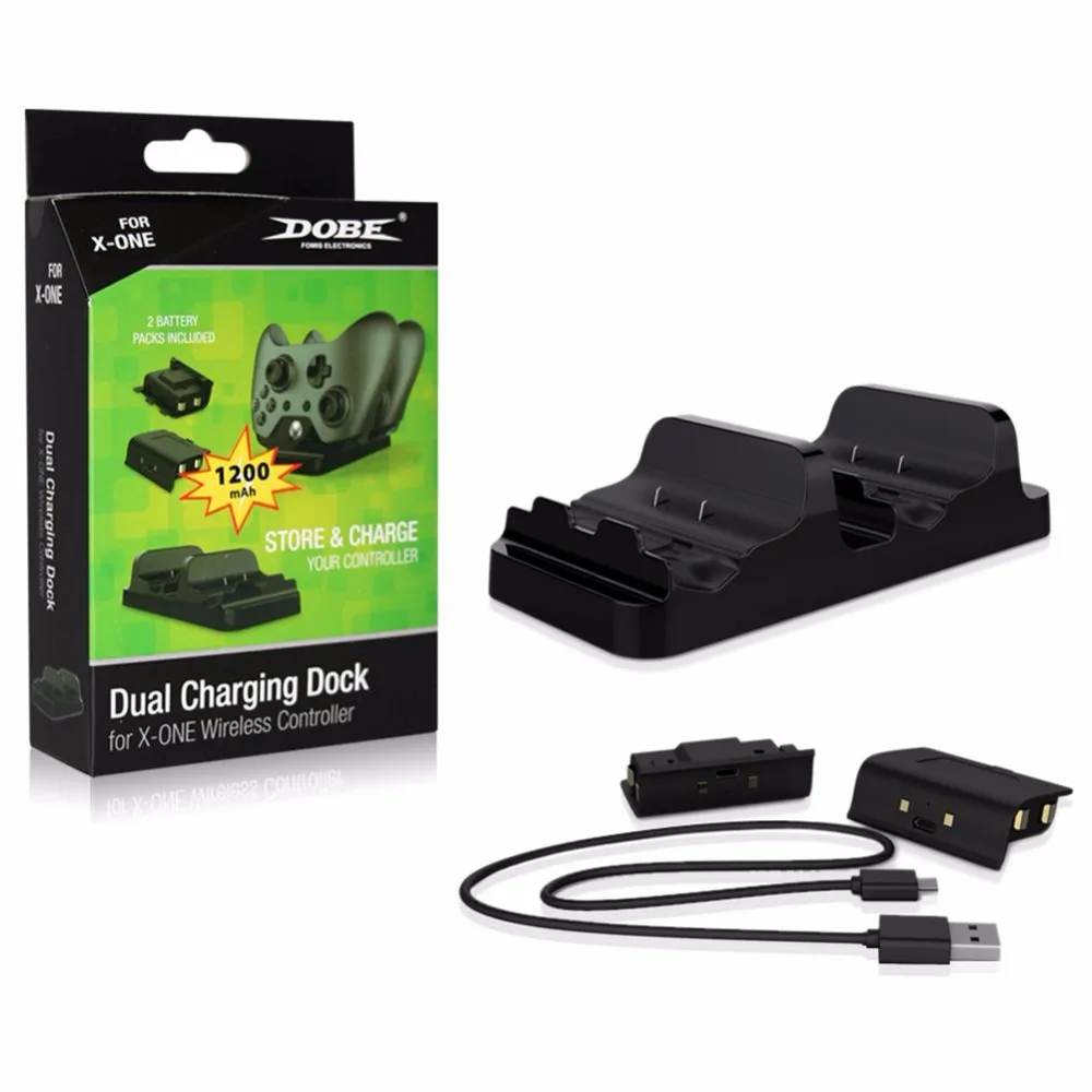 

Stand Charger Dock Base with 2 Rechargeable Batteries Charging Station For Xbox One S / X Dual Controller