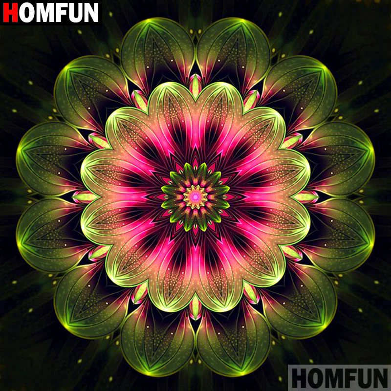 

Homfun Full Square/Round Drill 5D DIY Diamond Painting "Mandala flower" 3D Embroidery Cross Stitch Home Decor Gift A13099