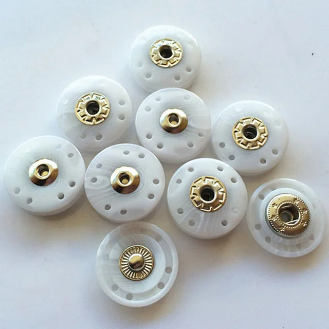 10 Pcs Round Plastic Snap Button 21mm Nylon Snap Buttons for Overcoat