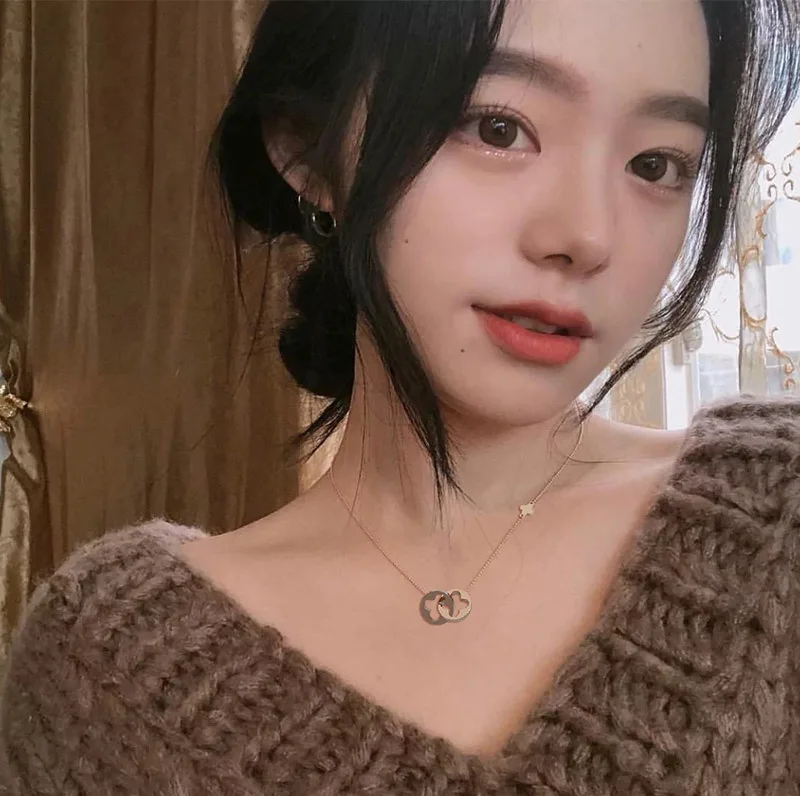 钛钢不掉色锁骨链四叶草项链女森系潮14