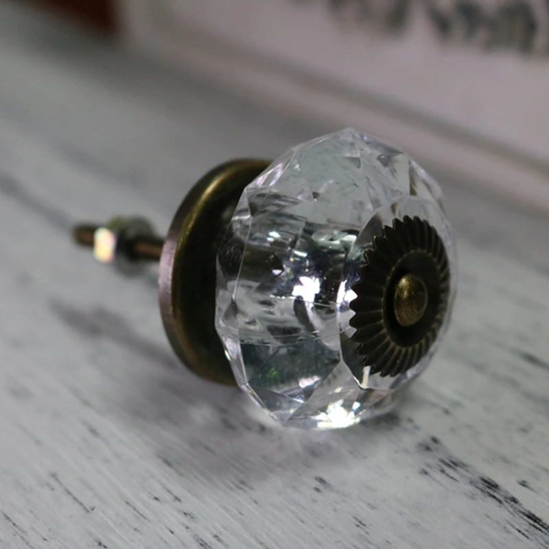 5pcs 38mm Clear Knob Cupboard Closet Drawer Dresser Knob Handle