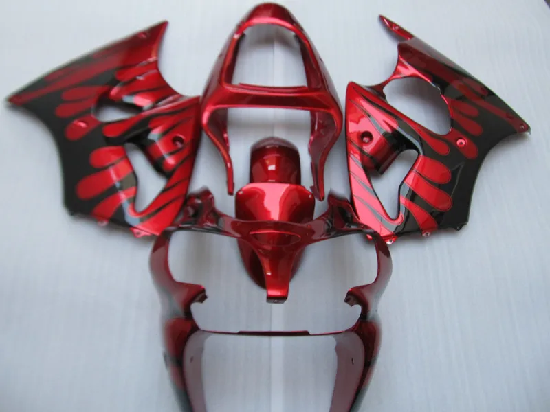 

Injection Mold Fairing Kit for KAWASAKI Ninja ZZR600 05 06 07 08 ZZR 600 2005 2008 Black flames red Fairings set+7gifts KT11