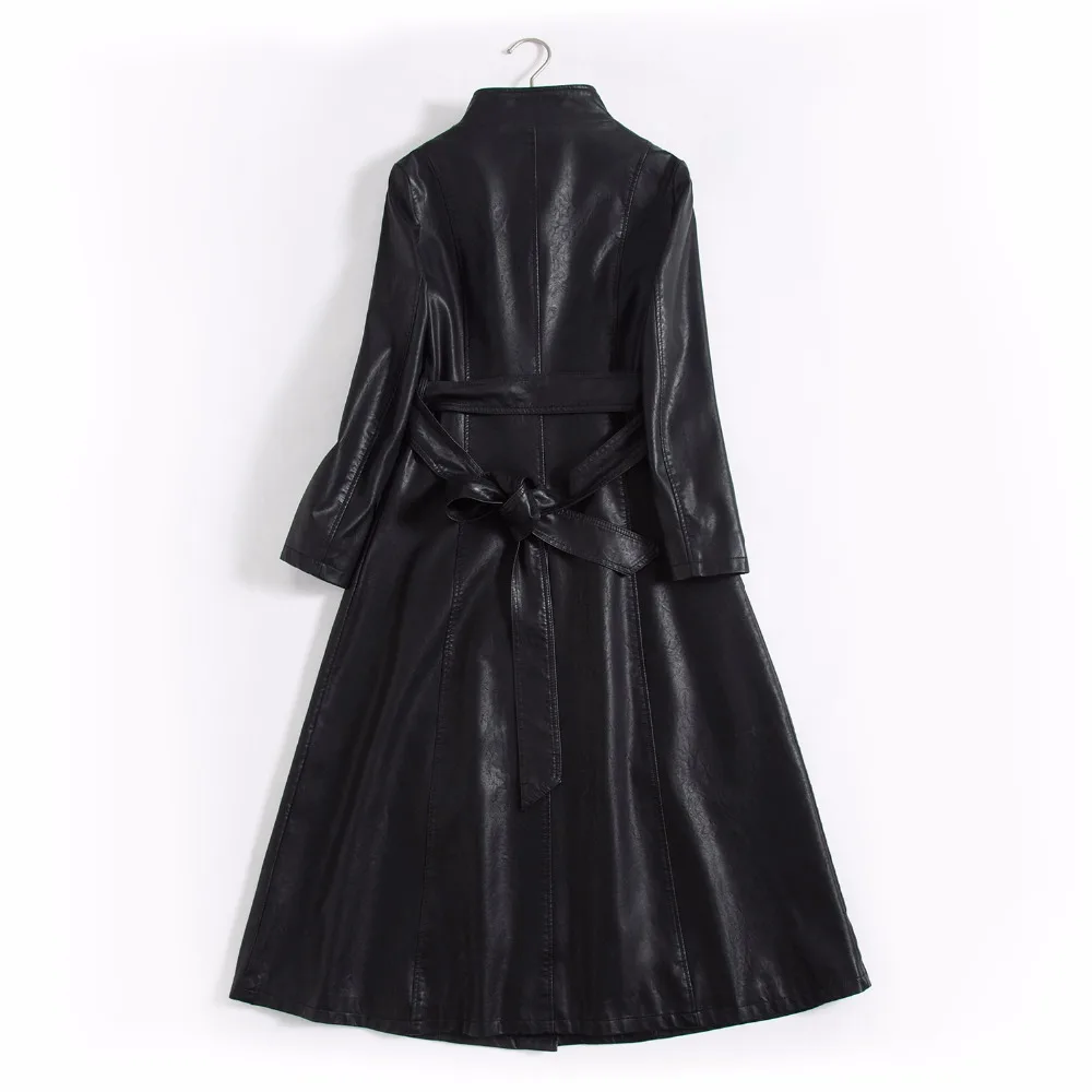Большая женская куртка, пальто, новая модная куртка из искусственной кожи, женское длинное кожаное пальто, Женское пальто большого размера xxxxxl
