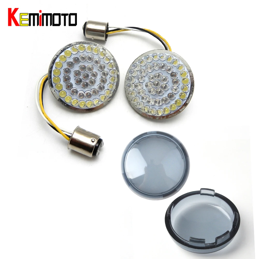 

Motorcycle lights 2 Bullet Style LED Inserts Turn Signal 2 Smoked Lenses For Sportster Softail Touring Dyna 2012-2017