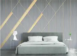 Индивидуальные большие обои настенная живопись 3D Геометрическая Золотая линия ТВ спальня гостиная стена