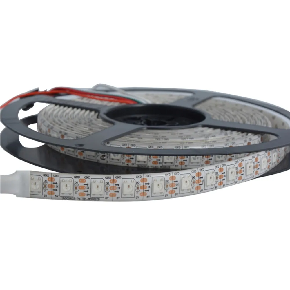 Быстрая Доставка 100 м 20X5M SK6812 WS2812B WS2812 5050 RGB 74 светодиода/м адресуемые светодиодные