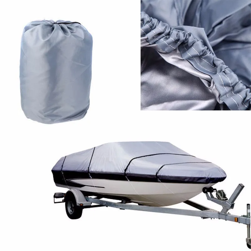 High Quality 17-19ft 600D Waterproof Boat Cover with Storage Bag Blue//Gray US