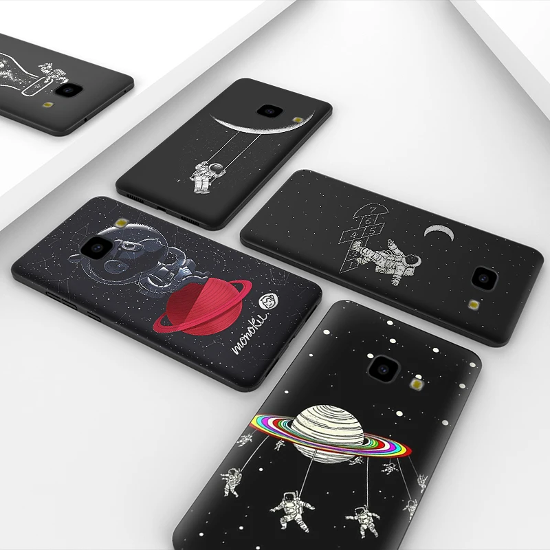 Чехол для Samsung Galaxy A50 A70 A30 A5 2017 мягкий модный черный чехол с космонавтом J6 J4 A7 A8 Plus J8