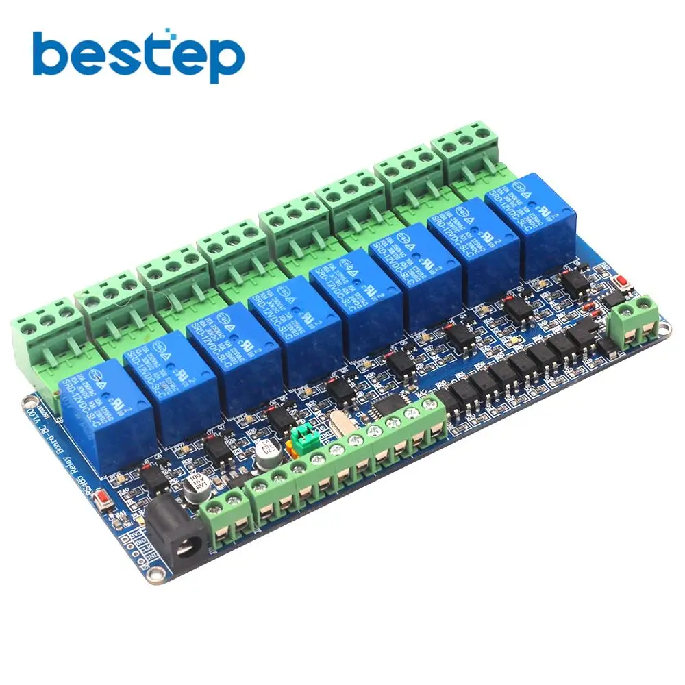Модуль релейного переключателя Modbus Rtu 1 2 4 8 каналов 12 В вход/выход RS485 / TTL