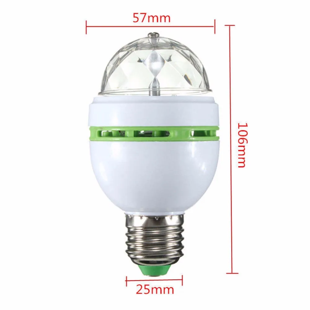 E27/B22 RGB светодиодный светильник 3 Вт 85-265 в 110 В 220 В магический шар сценический светодиодный светильник для дома, вечерние, танцевальные, диджейские декорации, светильник, Автоматическое вращение