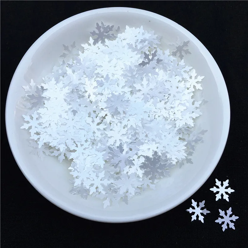

2000Pcs Ultrathin 8mm Matte White Frozen Snowflake Loose Sequins Paillettes Nail Christmas Sequins for Crafts Confetti Glitter
