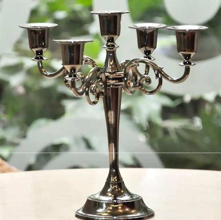7/5Head Gold-plated Candlestick Vertical Zinc Alloy Pillar Wedding Decoration Home Decoration Candlestick candle holders