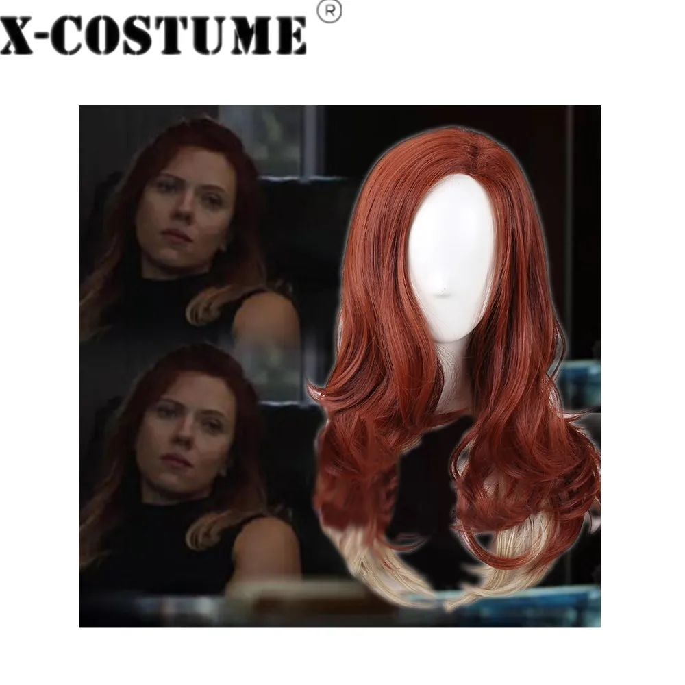 X-COSTUME Мстители 4 эндмейд черный парик вдов косплей костюм аксессуары
