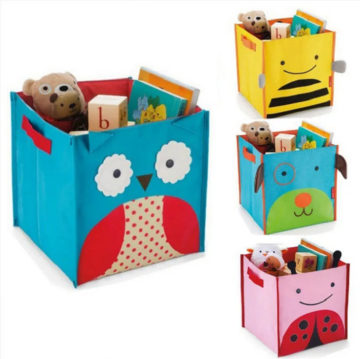 Juguetes animales coloridos organizador plegable oxford tela caja de