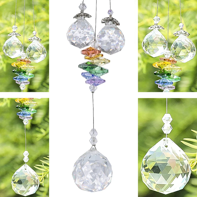 H& D Chakra Suncatcher кристалл кулон ручной работы креативный кристалл Радуга производитель дома висячие украшения окна украшения