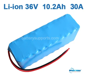 

SuPower 10S 36V 37V 42V 10.2Ah Lithium Li-ion Rechargeable Battery Pack Max 30A with built-in BMS Balancing Circuit Board