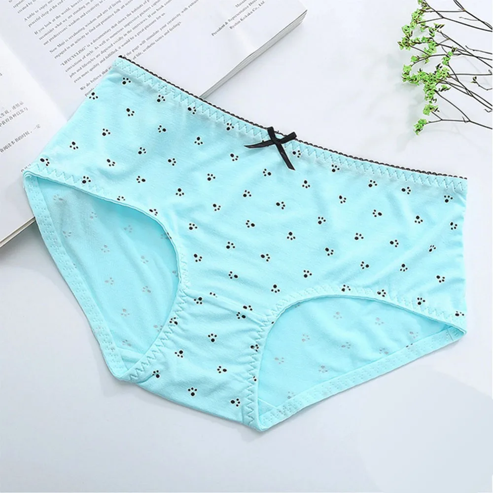 Monaer Panties cute cat paw printd briefs bow cotton shorts panties