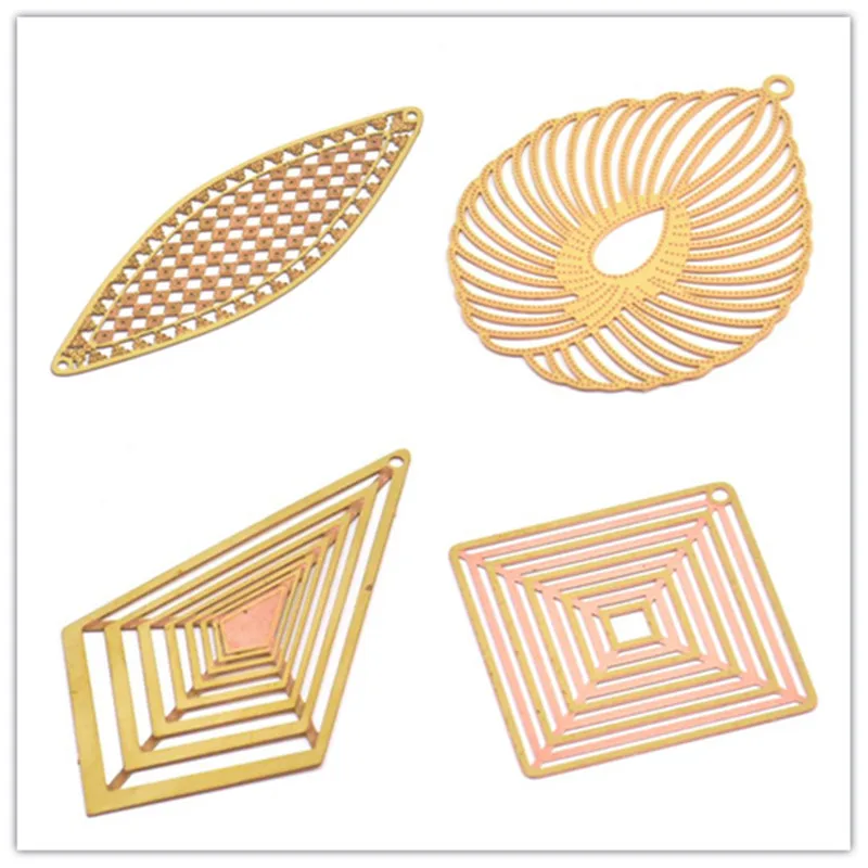 6pc raw brass Earring Connectors.charm Necklace (Nickel Free and Lead Free) E498.e438.e421.e474.e433.e448 | Украшения и