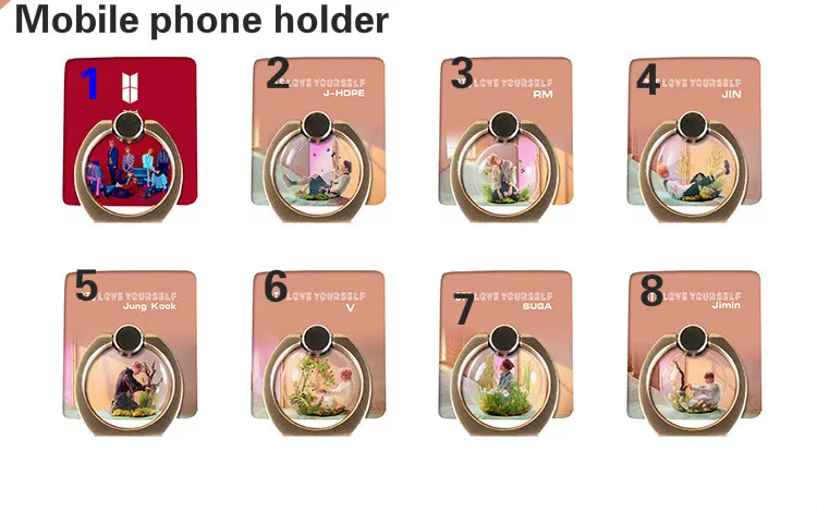 

[MYKPOP]Bangtan Boys Mobile Phone Desk Holder Finger Ring Holder for All Smart Phones KPOP Collection SA18090110