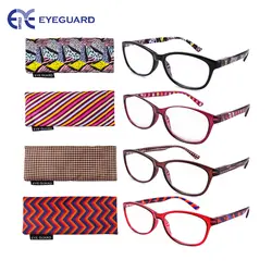 EYEGUARD 4 Упак. читателей тонкий и элегантный женские очки для чтения с красивыми узорами 1,0 1,5 2,0 2,5 3,0 3,5 4,0