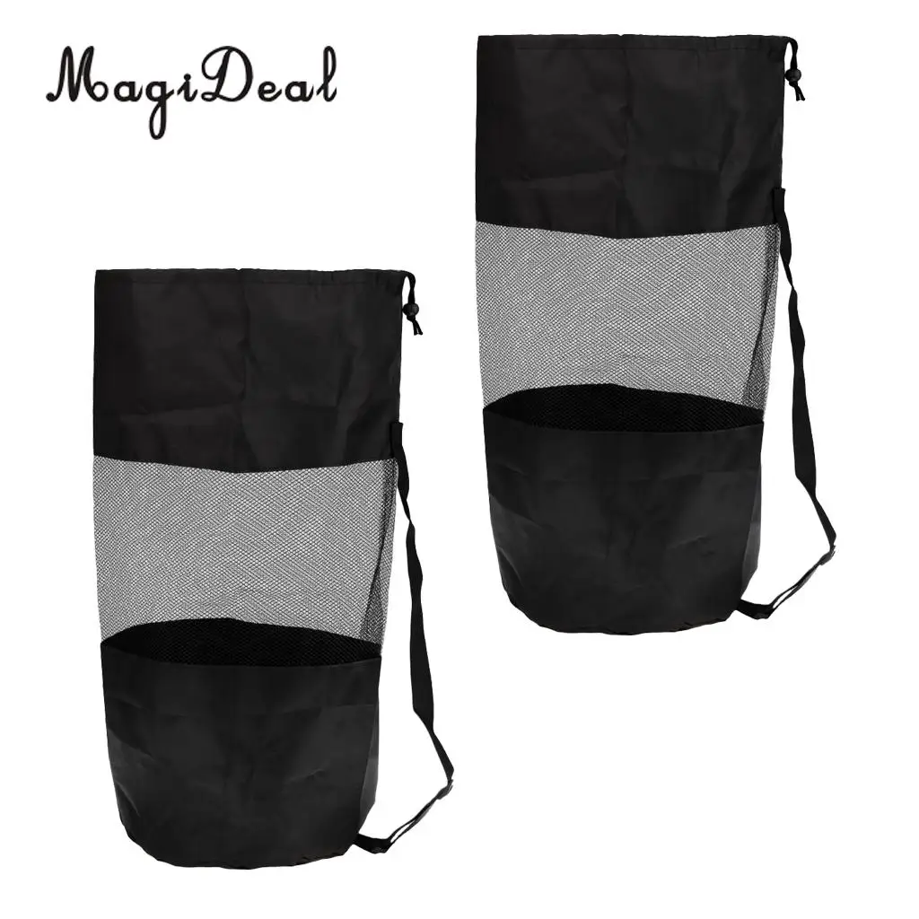 2Pcs Heavy Duty Mesh Duffel Bag Drawstring Storage Pouch for Diving Scuba Snorkel Swim Surf Sports Equipment Gym Beach Pool