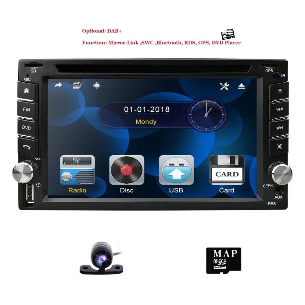 

6.2" Universal Radio Car DVD player GPS Bluetooth for X-TRAIL Qashqai x trail juke Nissan SD USB DVR Mirror link SWC DAB+ Camera