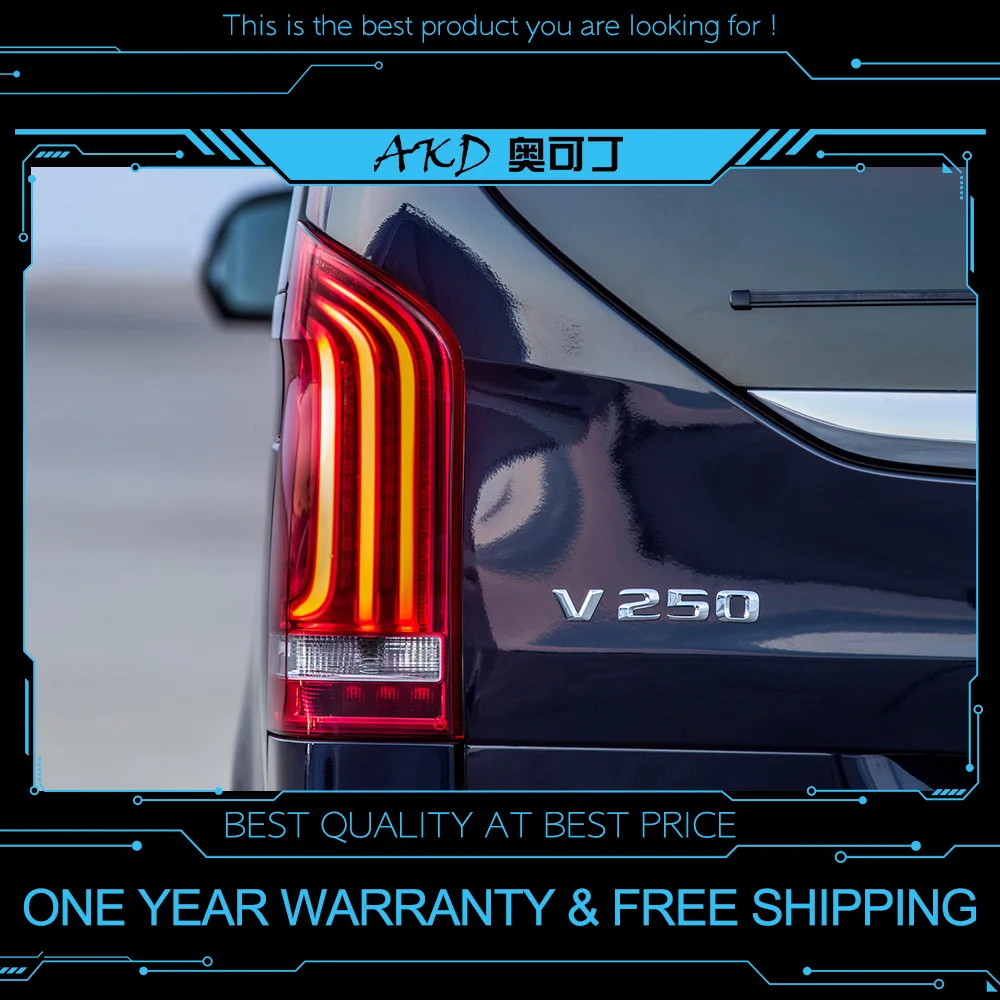 

AKD tuning cars Tail lights For Mercedes-Benz VITO V250 V260 V260L Taillights LED DRL Running lights Fog lights Rear park