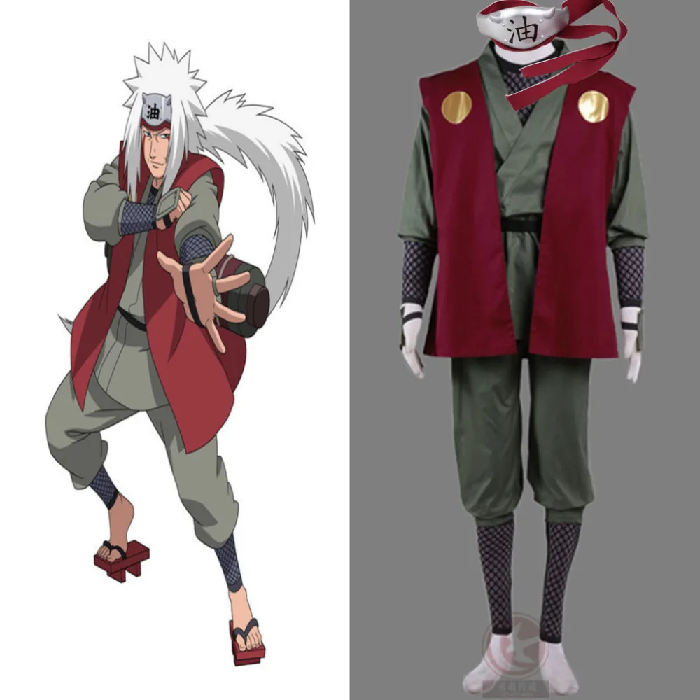 Индивидуальный Аниме Наруто Джирайя Косплей Костюм Полный комплект|jiraiya cosplay