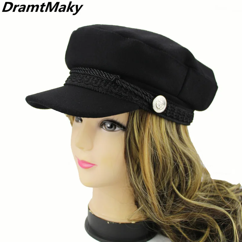 Fashion Winter Wool Beret Hat Women 2018 Autumn Black Fiddler Cap French Style Flat Caps High Quality Casual Streetwear Hats | Аксессуары