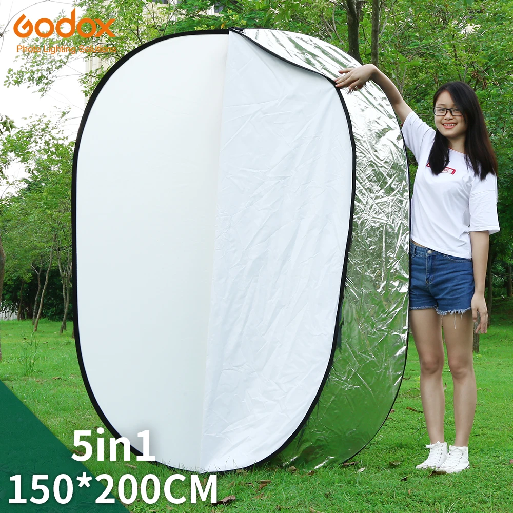 

GODOX 59"x79" 150 x 200cm 5 in 1 Portable Collapsible Light Round Photography Reflector for Studio