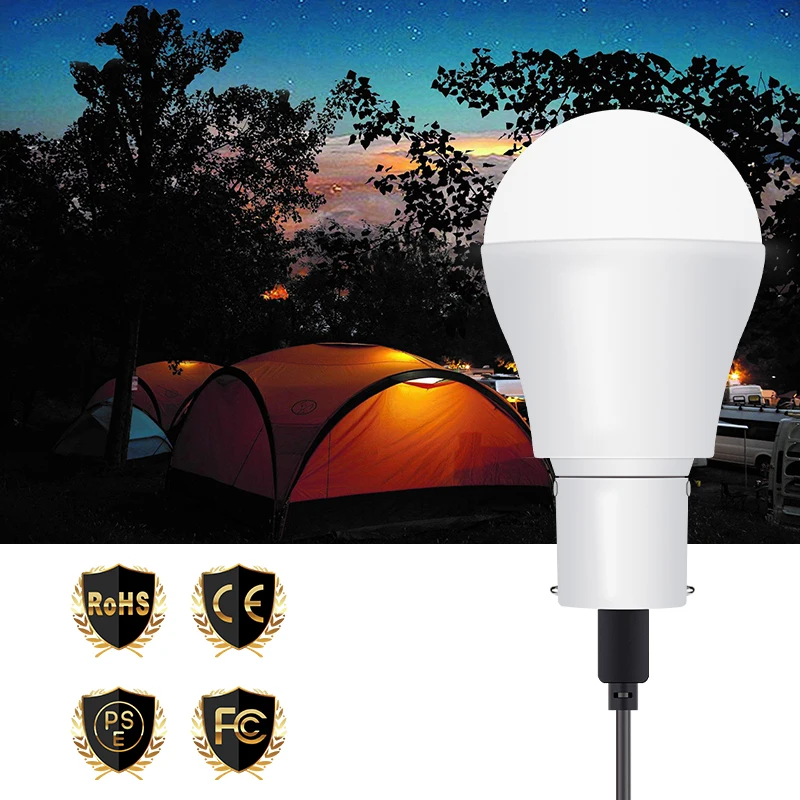 

LED Solar Garden Light Portable LED Bulb Solar Power Outdoor LED Light Bulb Camping Lamp 15W Emergency Lamp USB Rechargeable 5V