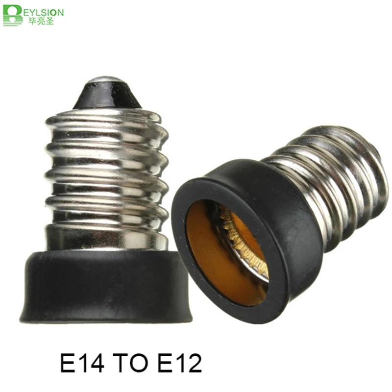

BEYLSION Lamp Converter Socket E14 to E12 Light Holder LED Lamp Holder E14 to E12 adapter Black Color Fire Proof Material1