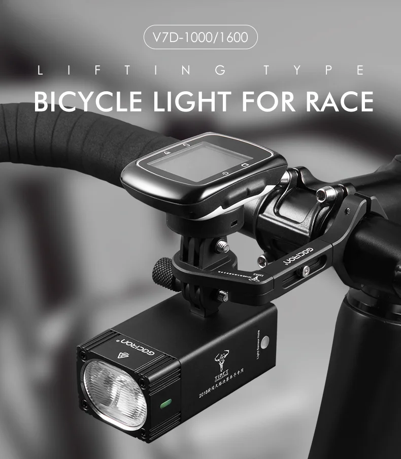 Top GACIRON 1000 1600 Lumen Bike Light Bicycle Headlight With Mount Holder Waterproof Rechargeable Bike Flashlight Race Accessories 0