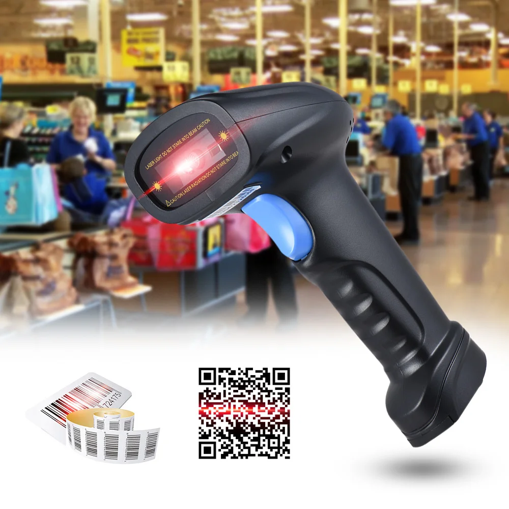 Aibecy Handheld 2.4G Wireless 1D/2D/QR Barcode Scanner Bar Code Reader