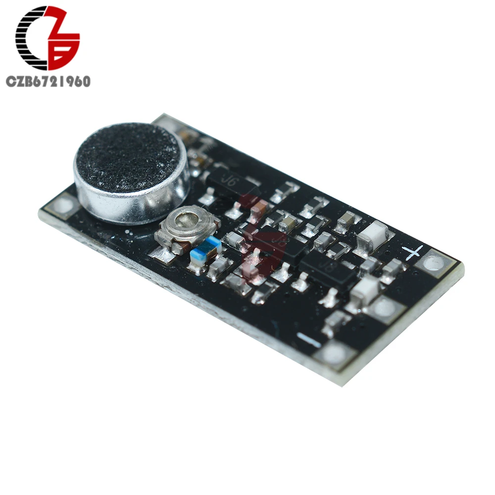 

88-115MHz FM Transmitter Module Wireless Signal Generator Adjustable Capacitor DC 3V 100 Meters with Microphone for Arduino
