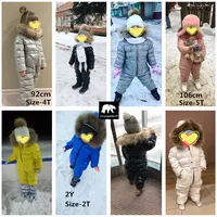 Детская одежда для русской зимы, пуховая куртка, верхняя одежда для мальчиков, утепленные непромокаемые комбинезоны, одежда для девочек