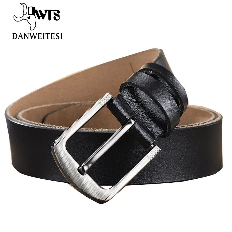 

[DWTS]men belt cow genuine leather belt luxury strap male belts for men new fashion classic vintage pin buckle ceinture homme