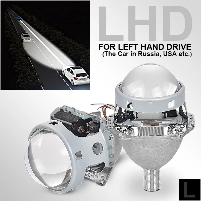 Противотуманная фара рабочий свет H2 лампы 3,0 ''линзы проектора bi xenon для HELLA 5 неразрушающего установки авто фар автомобиля 12V - Цвет: LHD