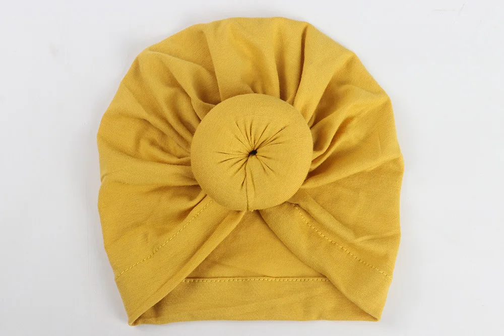 Для новорожденных детей Детские шапки Turbans кепки s прекрасные детские головные уборы морщин Твердые крышки шапка для малыша аксессуары с цветком