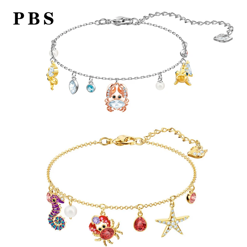 

PBS High-quality 1:1 Exquisite Swa Jewelry 2019 New Undersea World Seahorse Crab Bracelet Logo Free Free Postage
