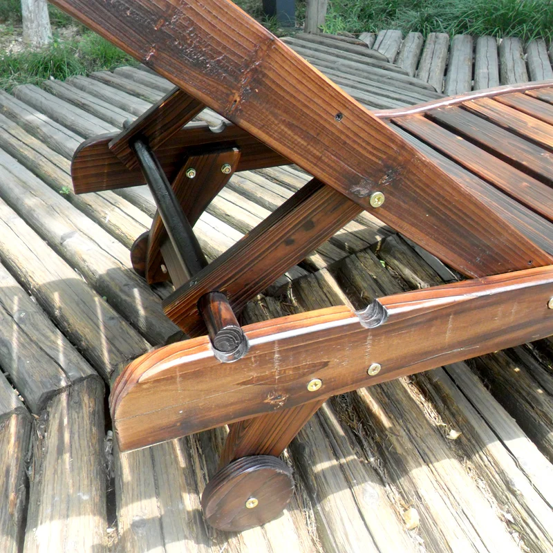 

Outdoor balcony carbonized wood preservative chairs bed carbon Casual recliner lunch break