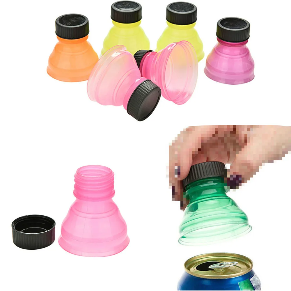 

6pieces/set Soda Saver Pop Beer Beverage Can Cap Flip Bottle Top Lid Protector Snap On